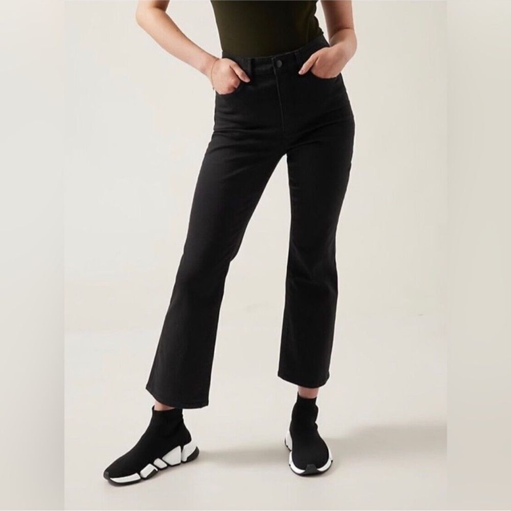 Athleta Flex Kick Flare Jean In Black Size 4